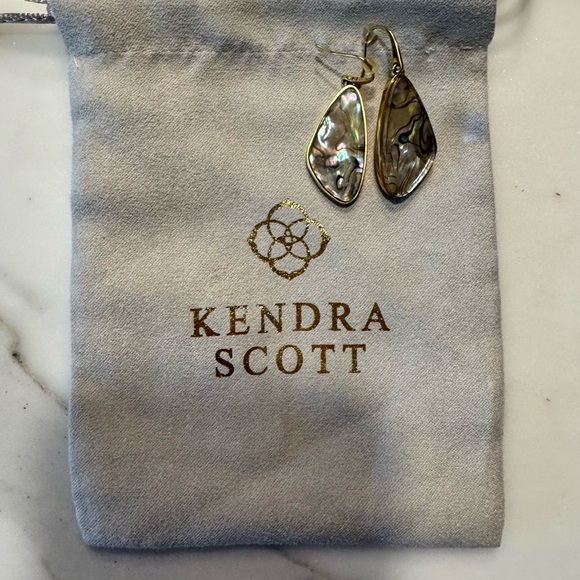 Kendra Scott Iridescent Abalone Teardrop Earrings - Picture 1 of 7